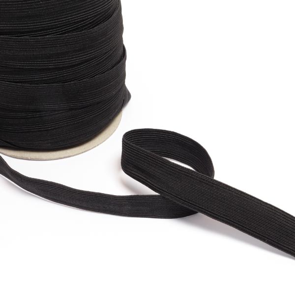 Polyprop Elastic Black  1" 50m reel