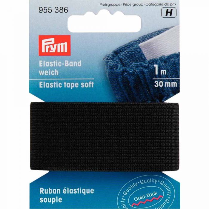 ELASTIC TAPE SOFT 30MM BLACK 955386