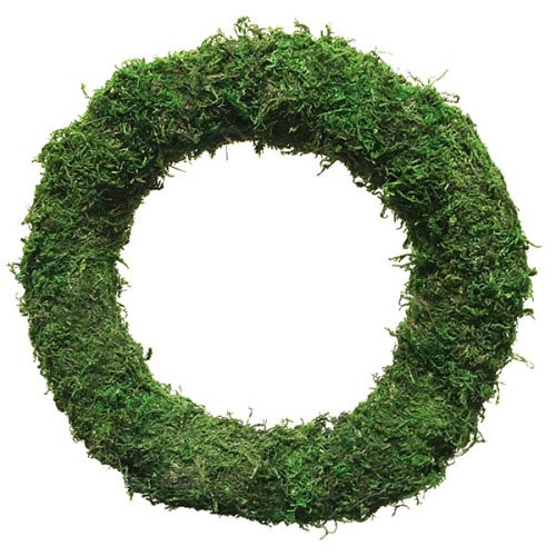 36CM (14") GREEN MOSS WREATH RING