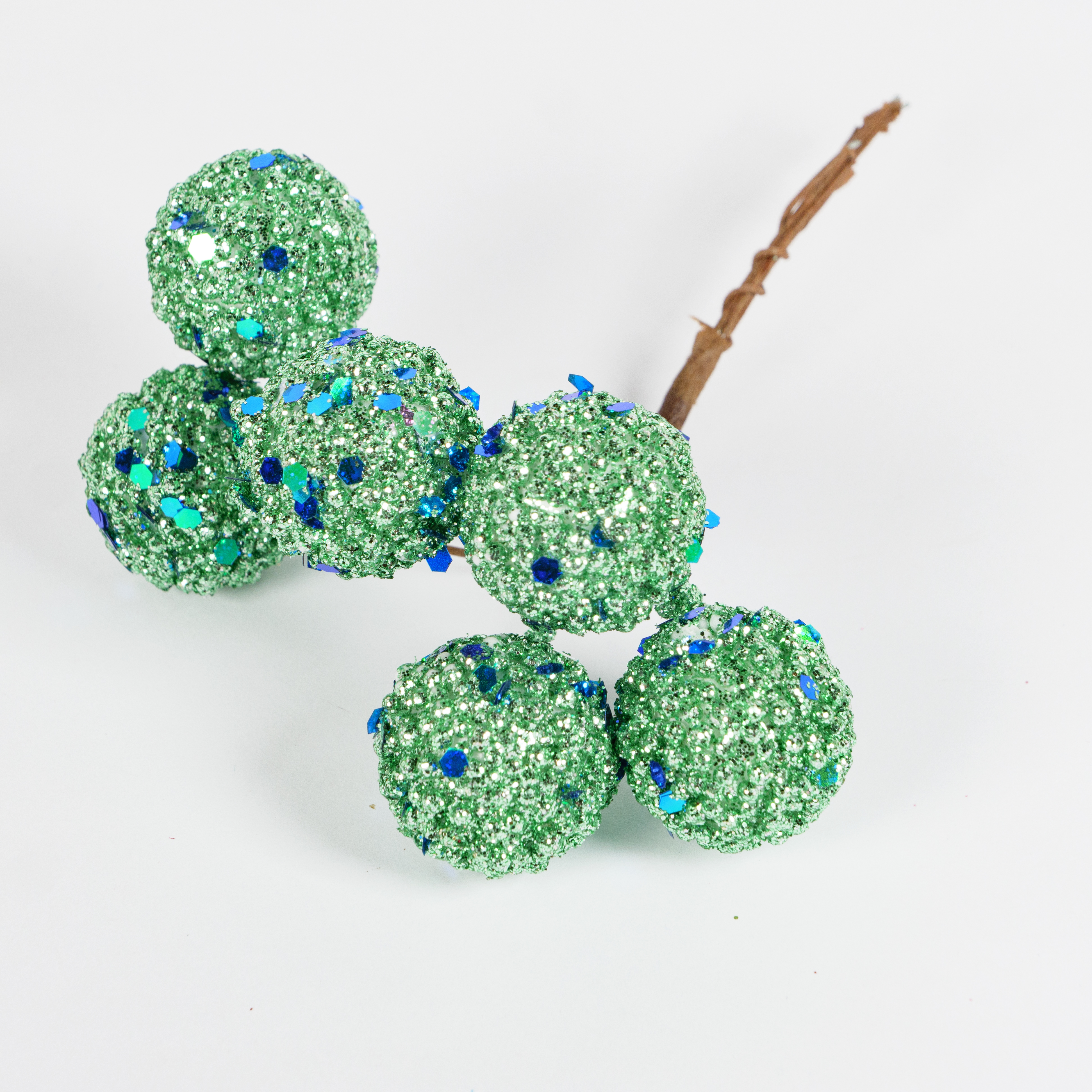 BEADED LOOK DECO BALLS 2.5CM 6 HEADS