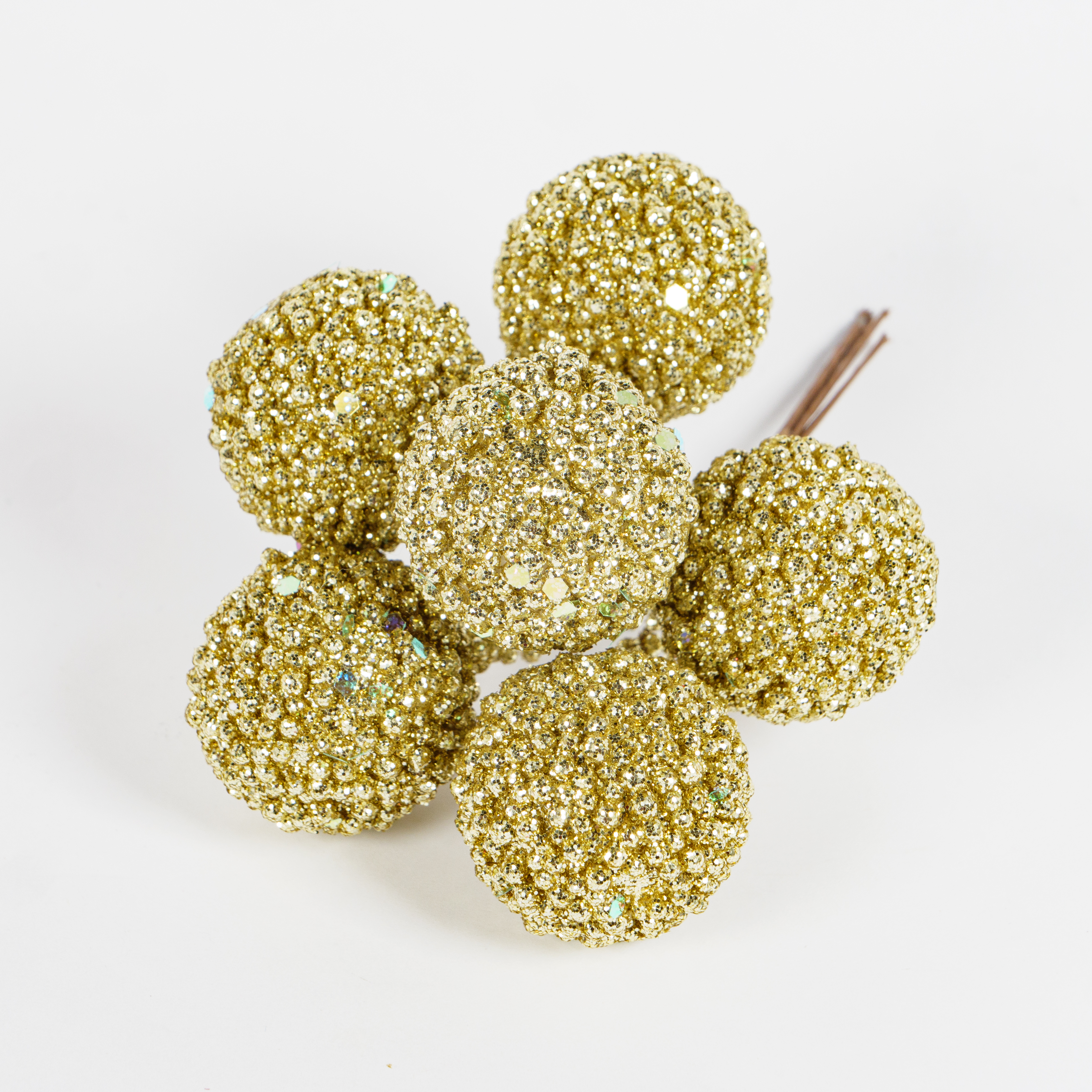 BEADED LOOK DECO BALLS 2.5CM 6 HEADS