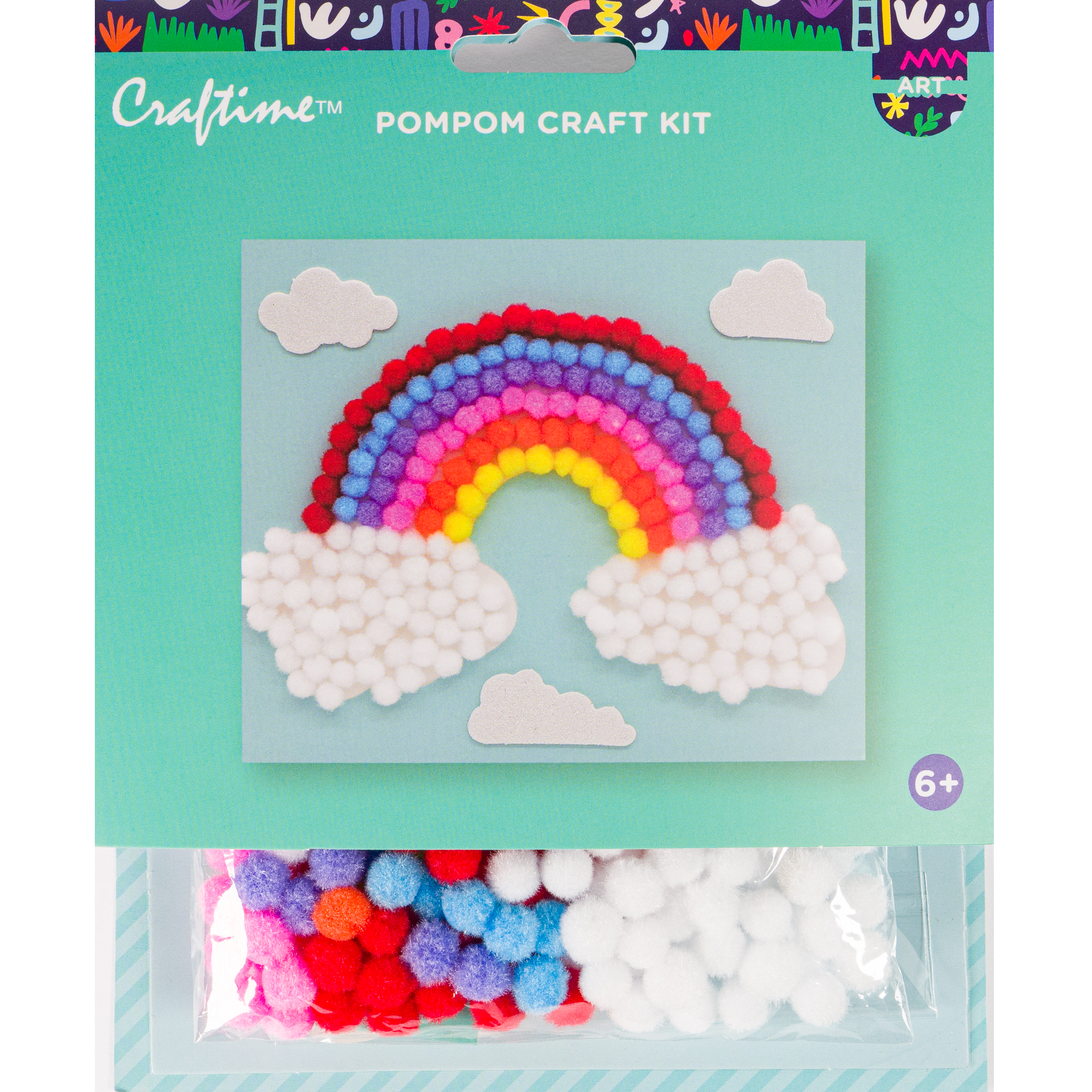 MINI POM POM KITS RAINBOW AND CLOUDS