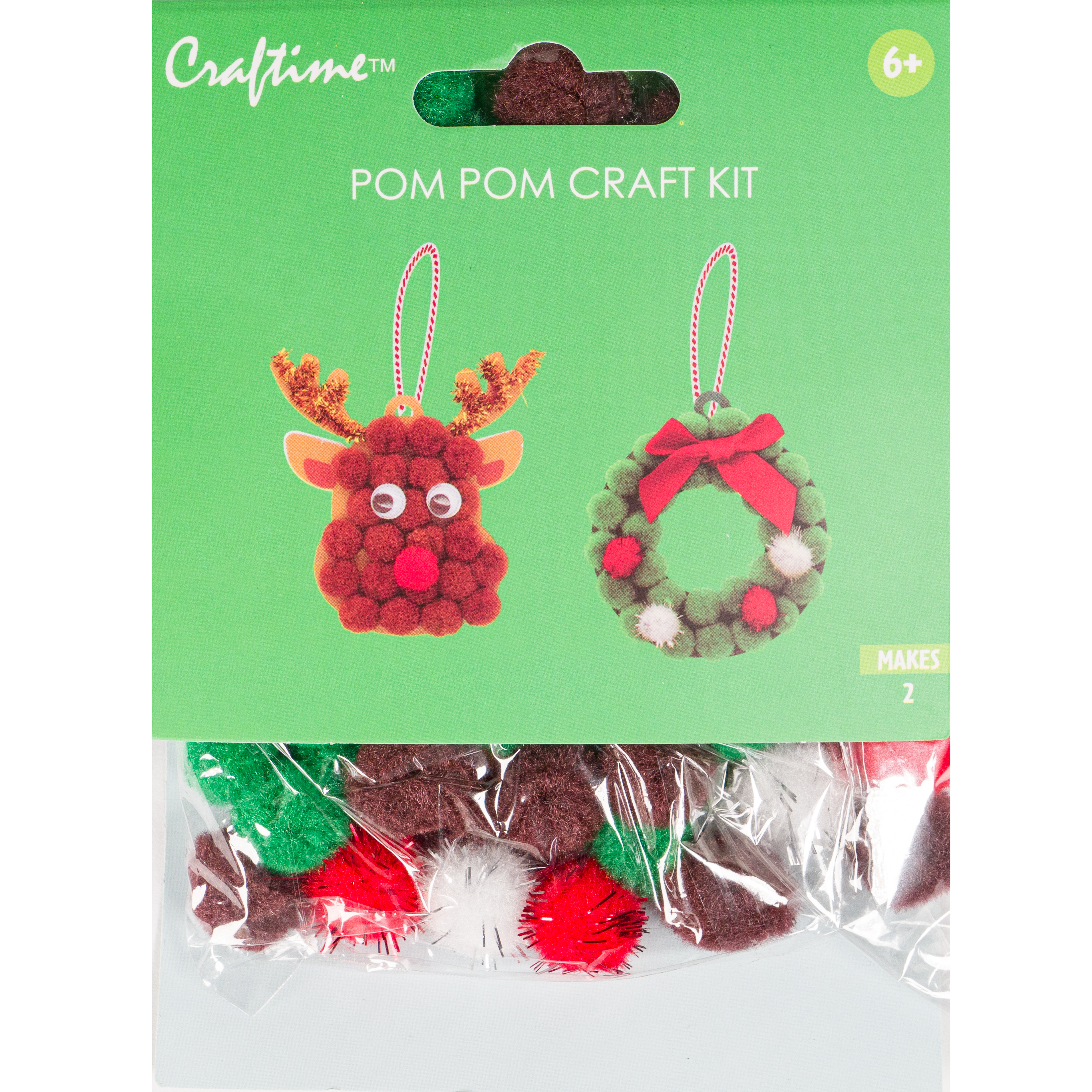 MINI POM POM KITS WREATH/REINDEER