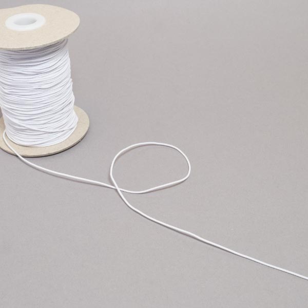 3 CORD HAT ELASTIC 100M REEL WHITE