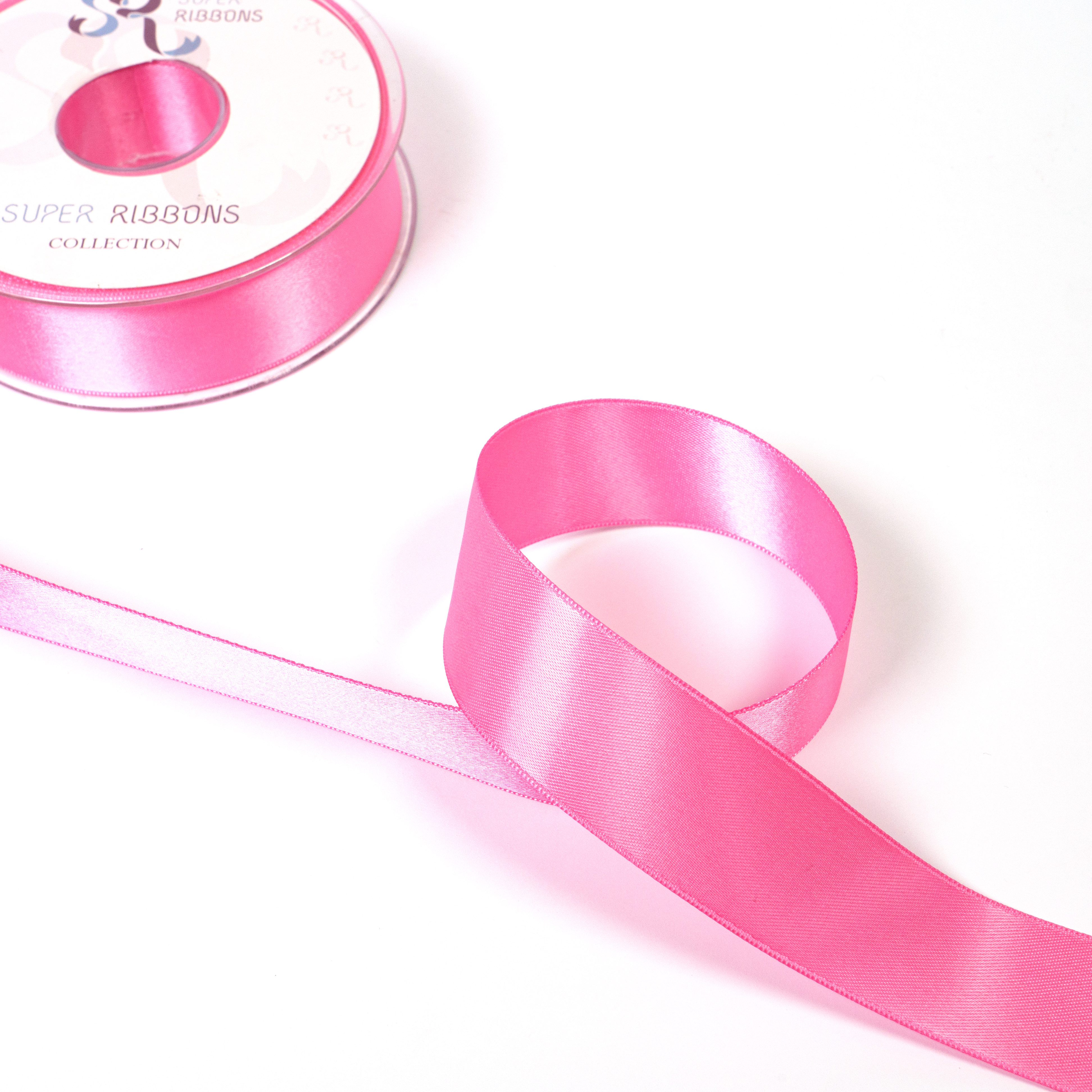 25MM HABICO DOUBLE SATIN RIBBON  - 20MTS 156 Hot Pink