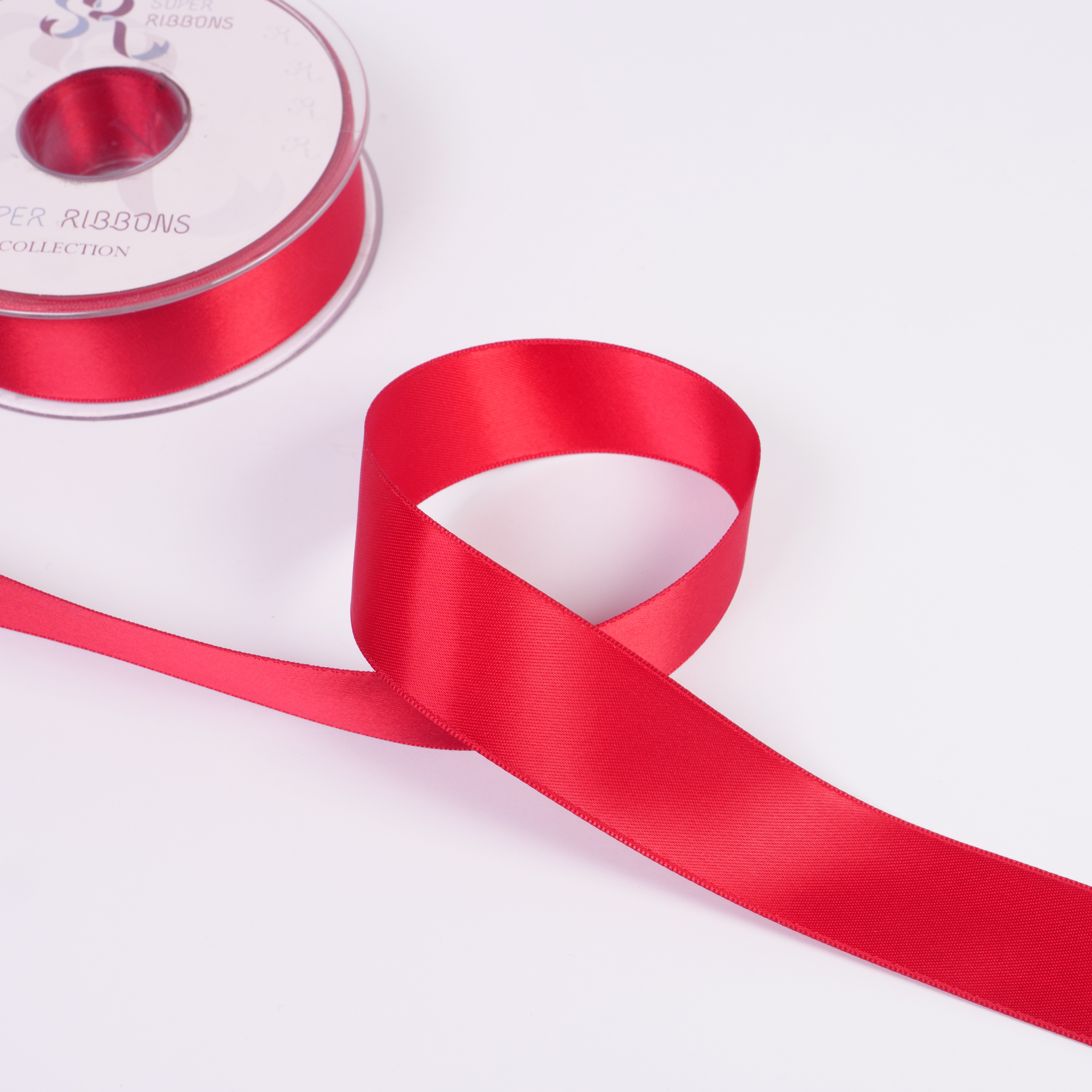 25MM HABICO DOUBLE SATIN RIBBON  - 20MTS 260 Scarlet