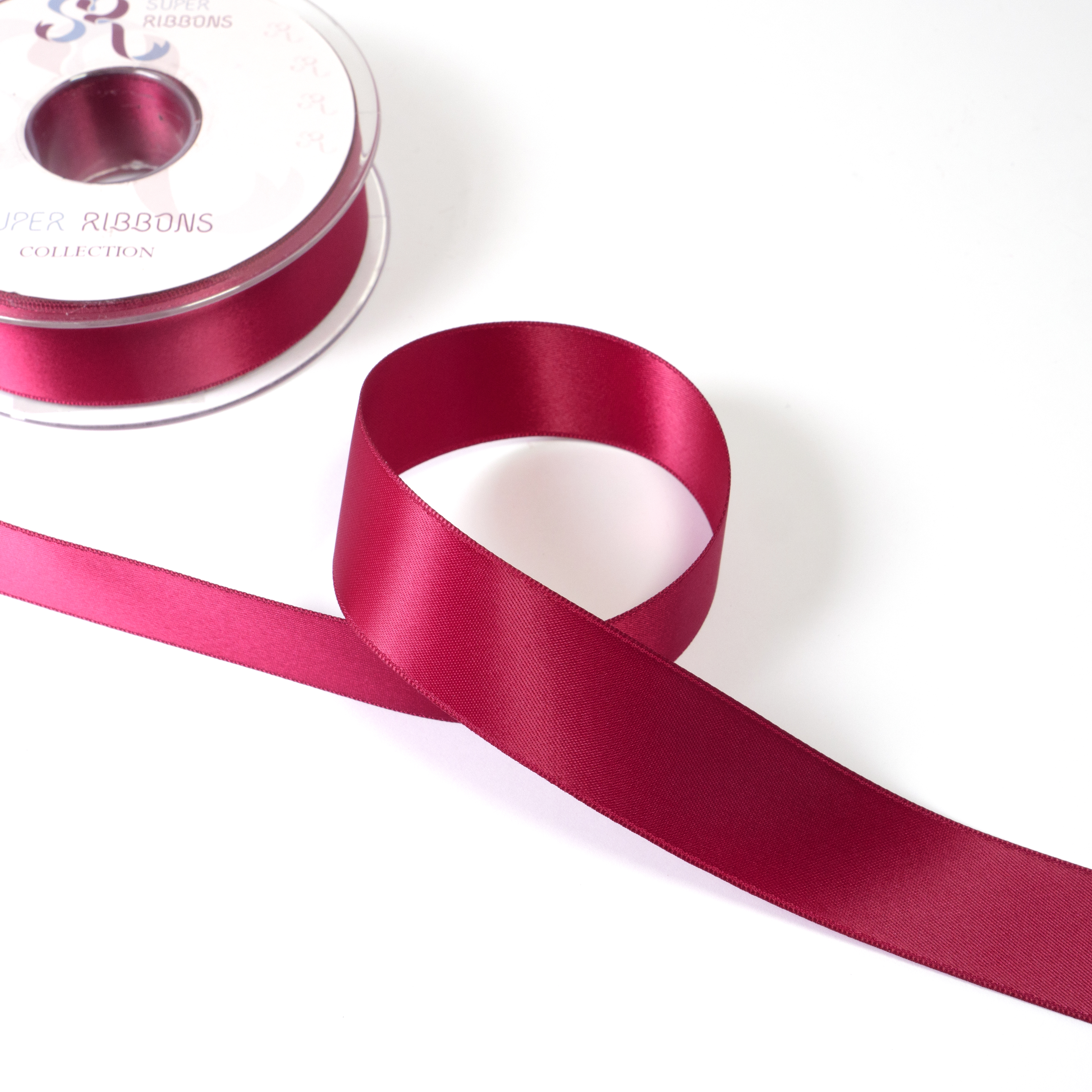 25MM HABICO DOUBLE SATIN RIBBON  - 20MTS 275 Wine