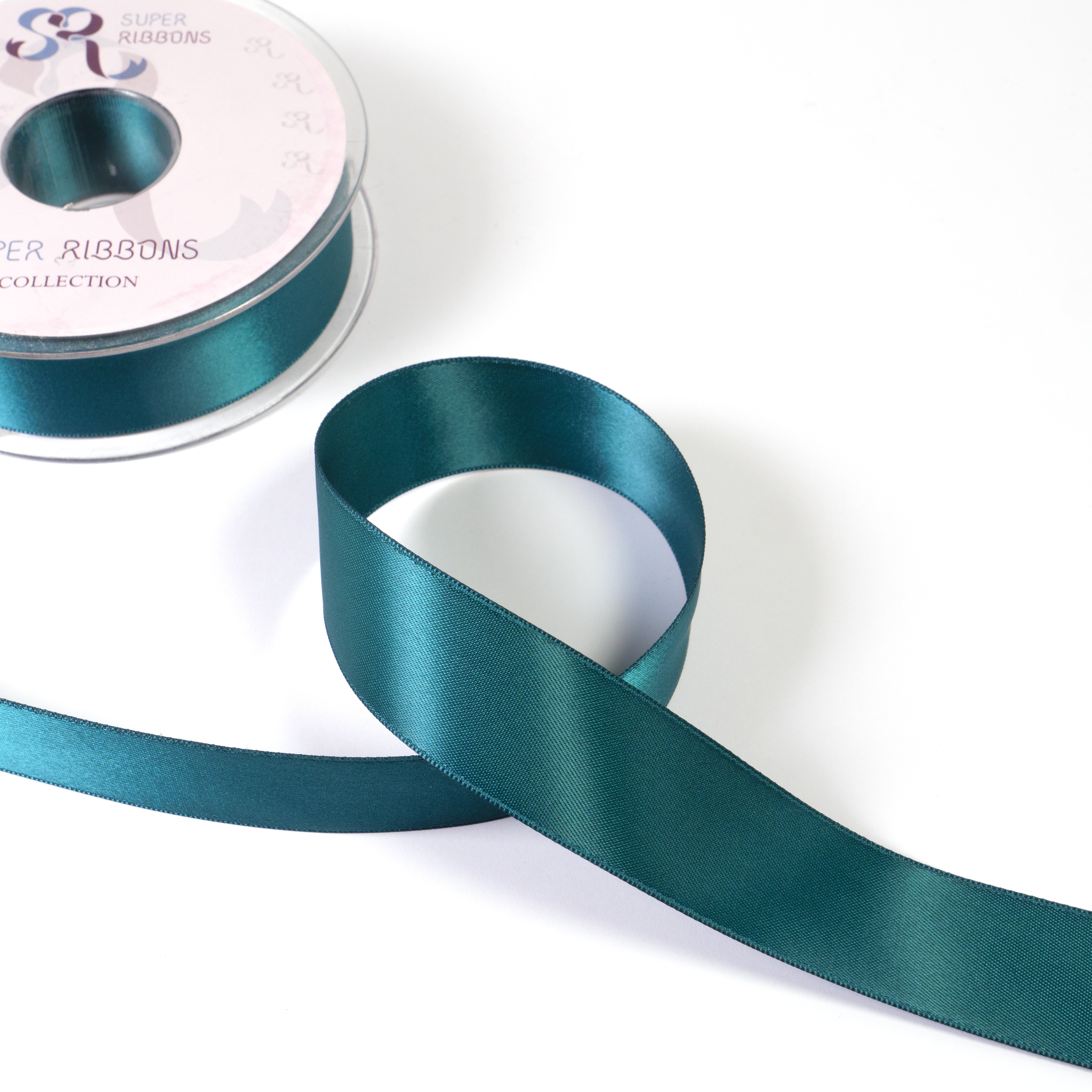 25MM HABICO DOUBLE SATIN RIBBON  - 20MTS 347 Petrol