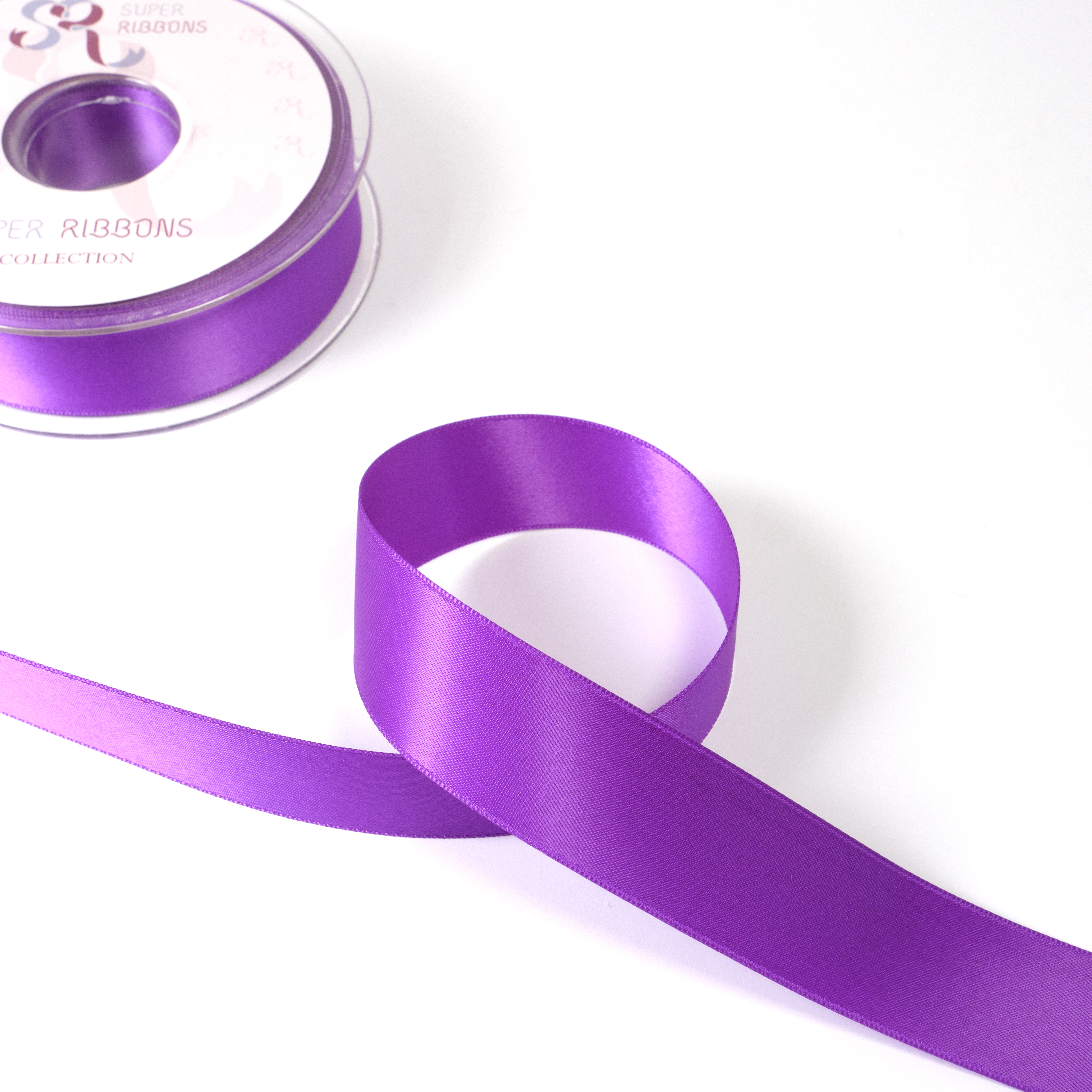 25MM HABICO DOUBLE SATIN RIBBON  - 20MTS 465 Purple