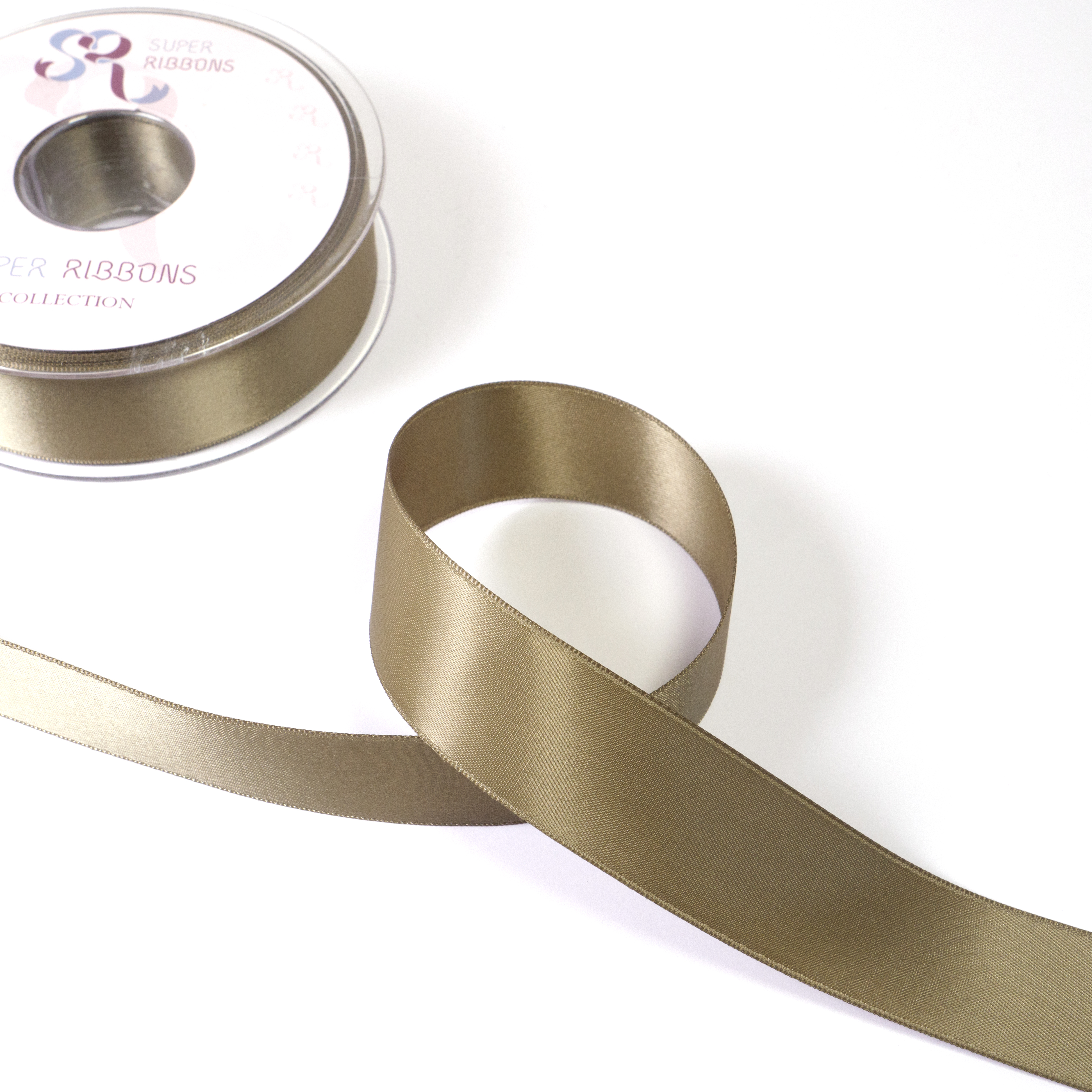 25MM HABICO DOUBLE SATIN RIBBON  - 20MTS 569 Deep Sage