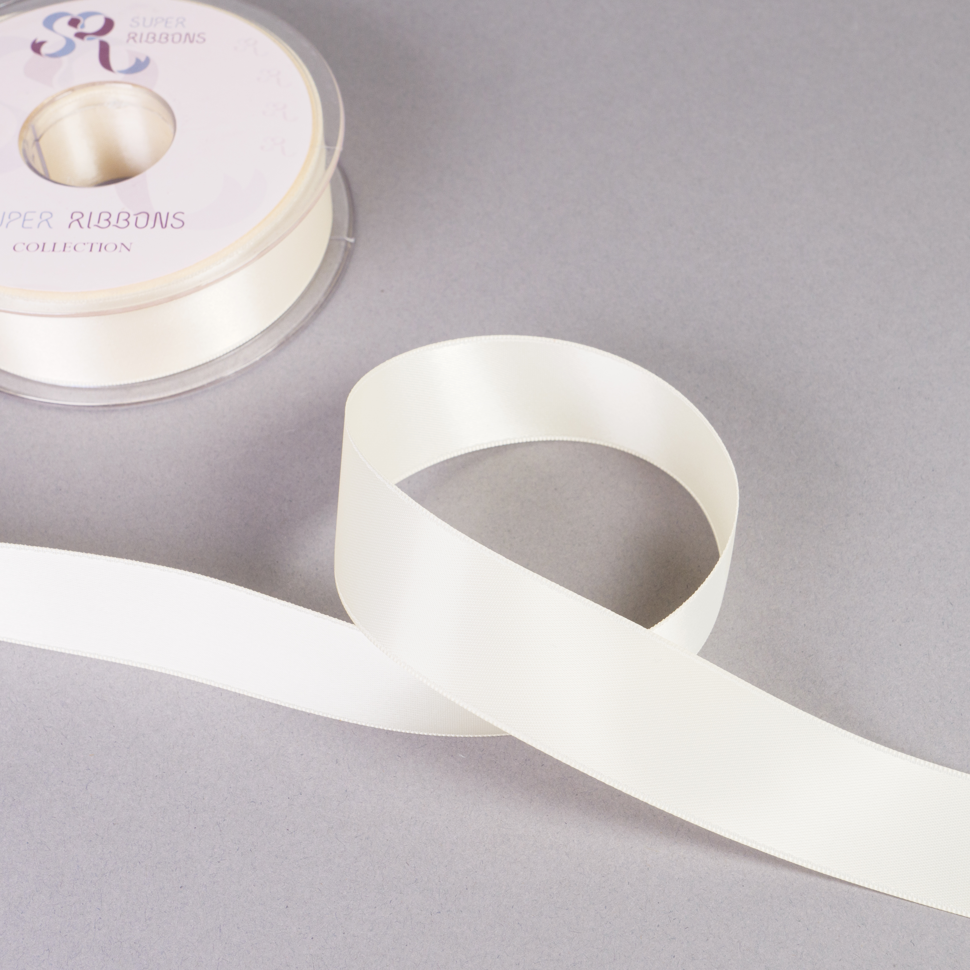 25MM HABICO DOUBLE SATIN RIBBON  - 20MTS 815 Cream