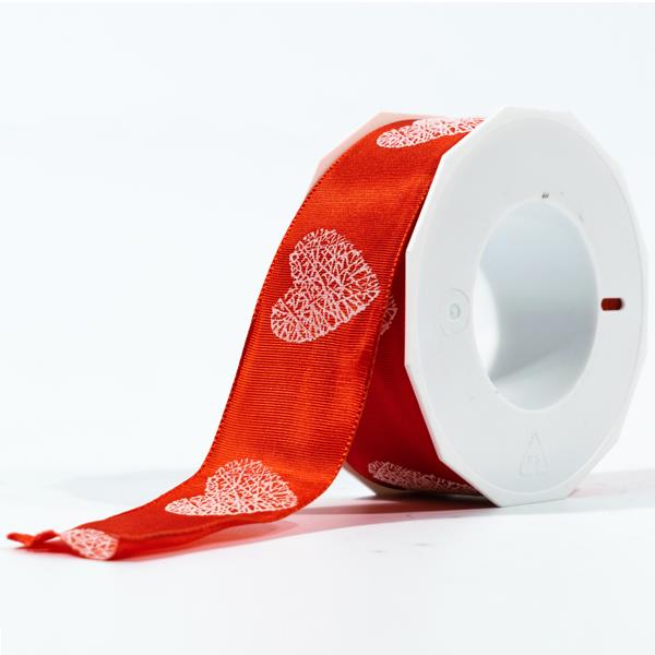 40MM HEART EMBOSSED RIBBON - 20MTS 609