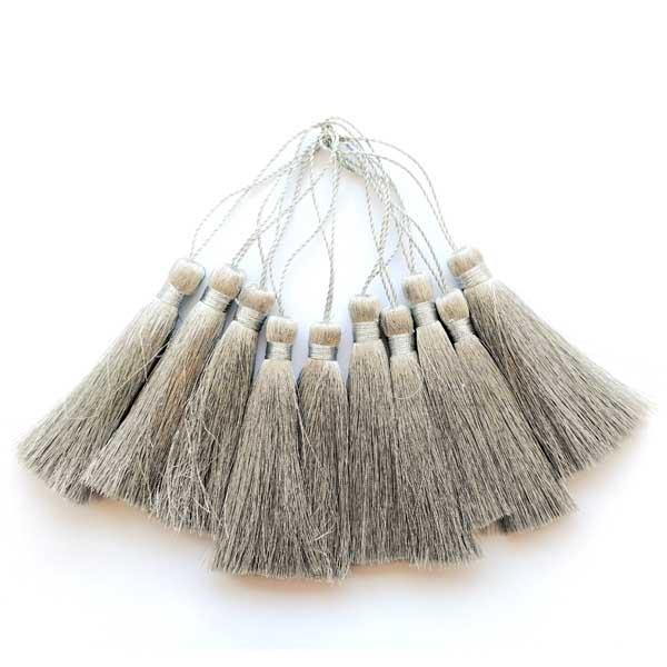 METALLIC TASSELS PK 10 SILVER