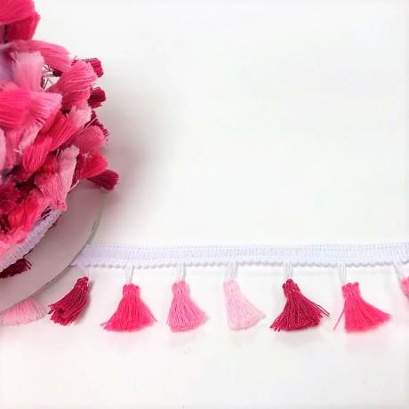 38MM TASSLE FRINGE - 25MTS PINKS