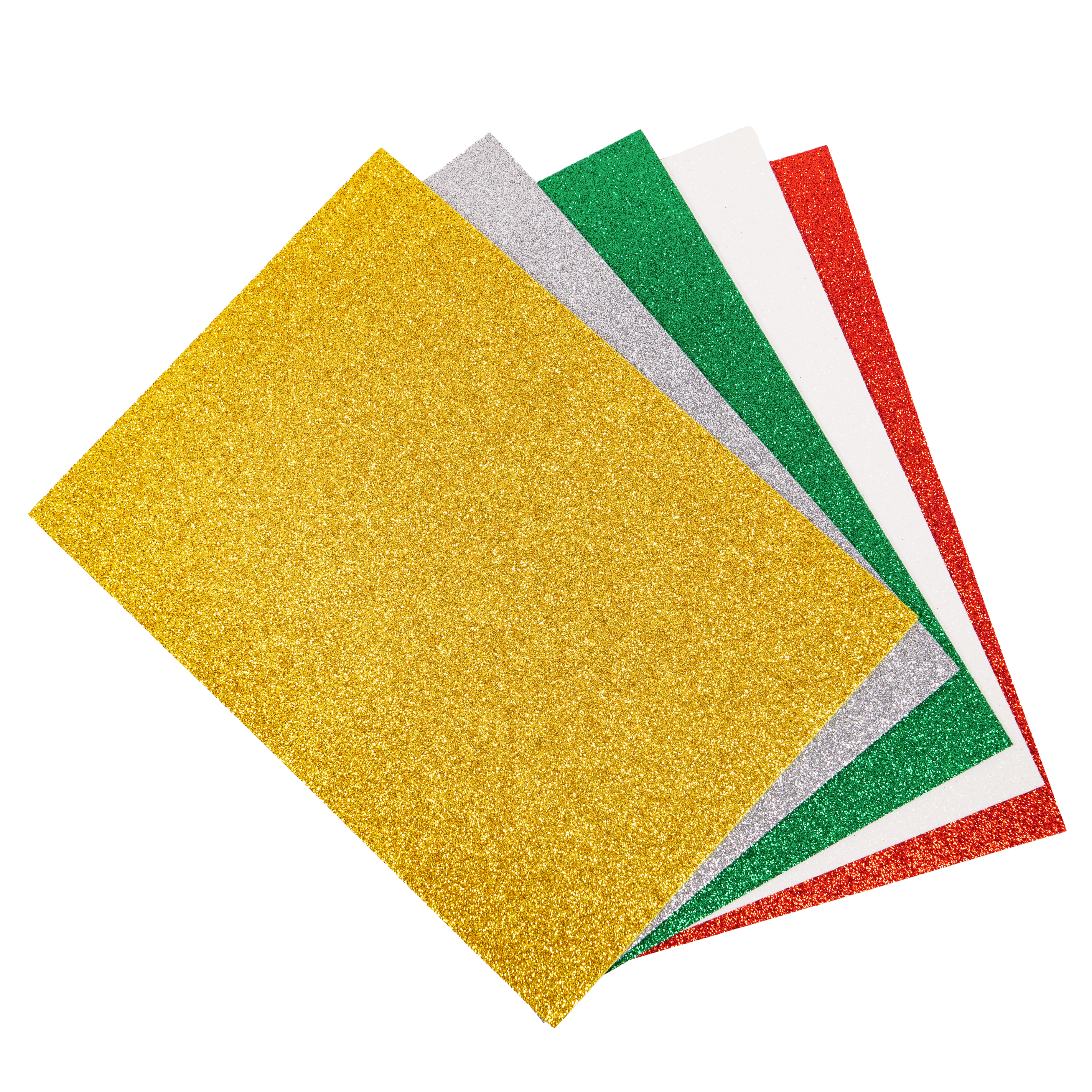 A4 GLITTER FOAM SHEETS ASSTD 5 COLOURS