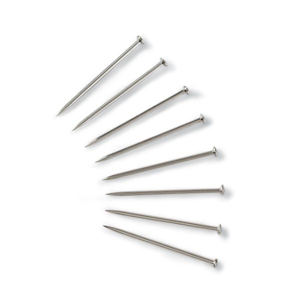 STRAIGHT PINS MILD STEEL SILVER  1.05X36MM 021205