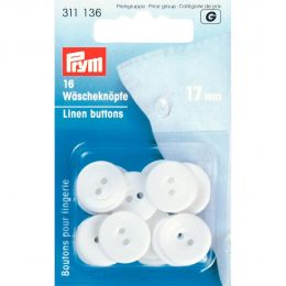 LINEN BUTTONS 17MM WHITE 311136