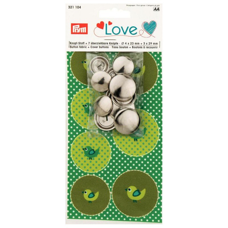 PRYM LOVE BUTTON FABRIC BIRD + 7 BUTTONS 321104