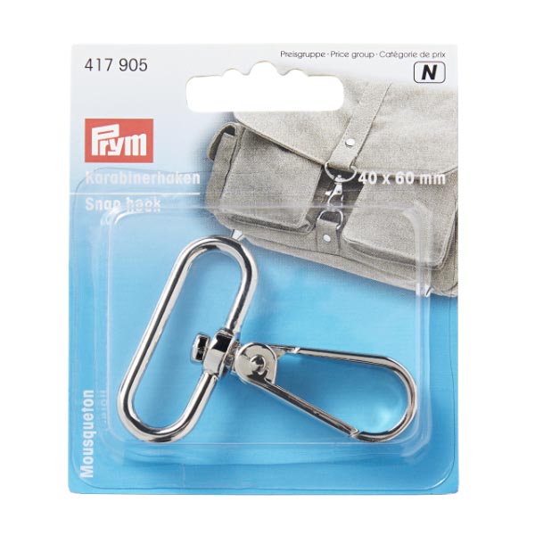 SNAP HOOK 40  X 60 MM SILVER 417905