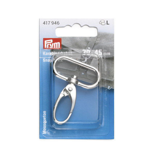 SNAP HOOK 30X45MM SILV-. 1PC 417946