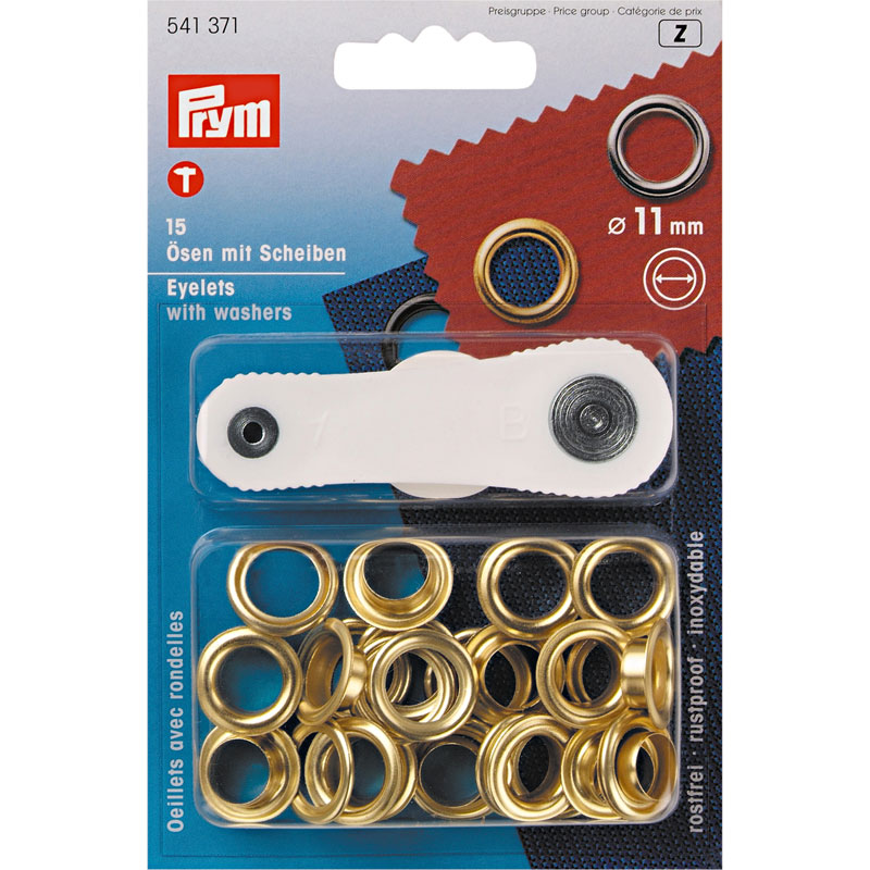 EYELETS  & WASHERS 11MM GILT 541371