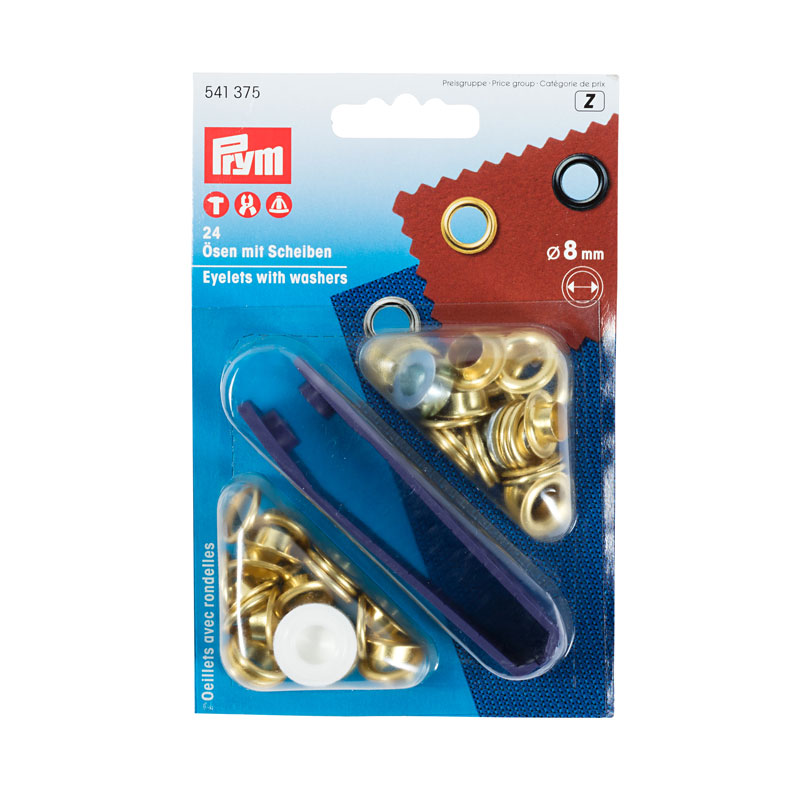 EYELETS  & WASHERS 8MM GILT 541375