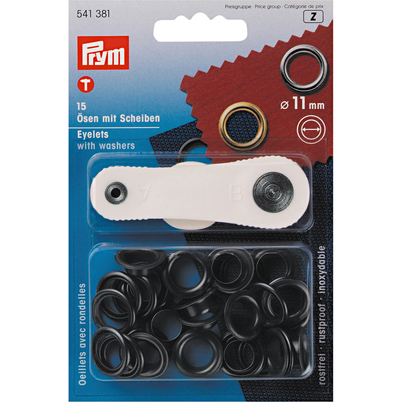 EYELETS  & WASHERS 11MM BLK 541381