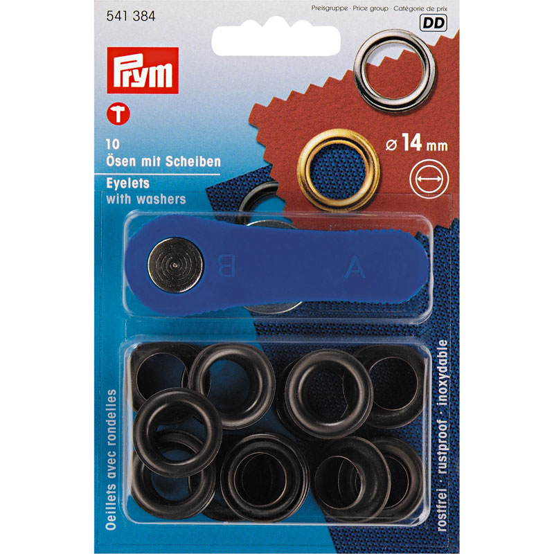 EYELETS  & WASHERS 14MM BLK 541384