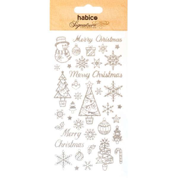 SIGNATURE GLITTER STICKERS MERRY XMAS 901004S - Habico