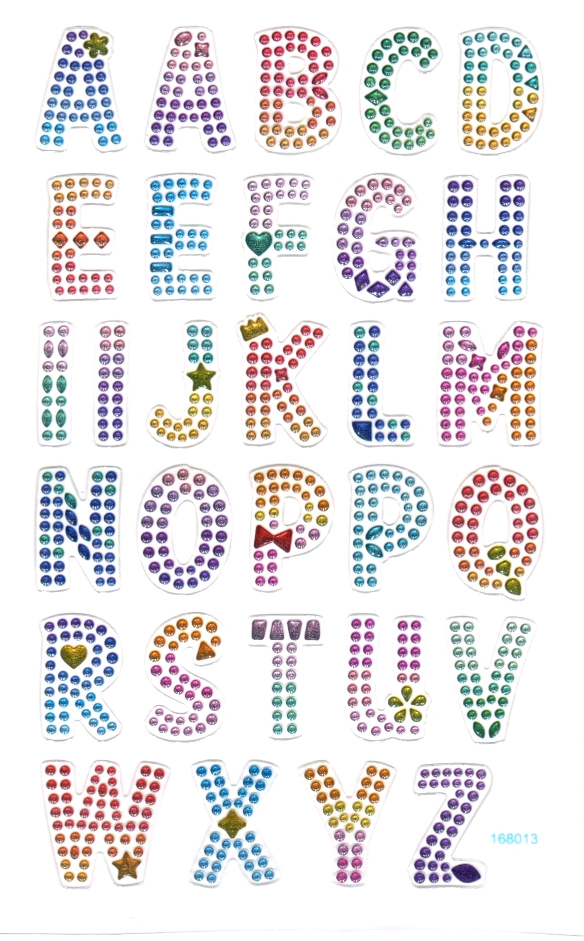 CRYSTAL STICKERS ALPHABET UPPER CASE 10PCS