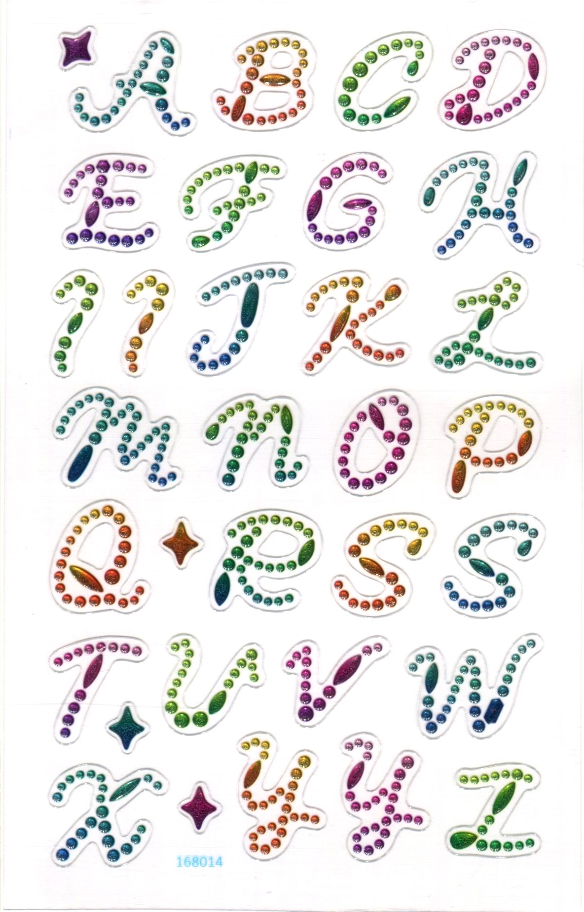 CRYSTAL STICKERS ALPHABET UPPER CASE 10PCS