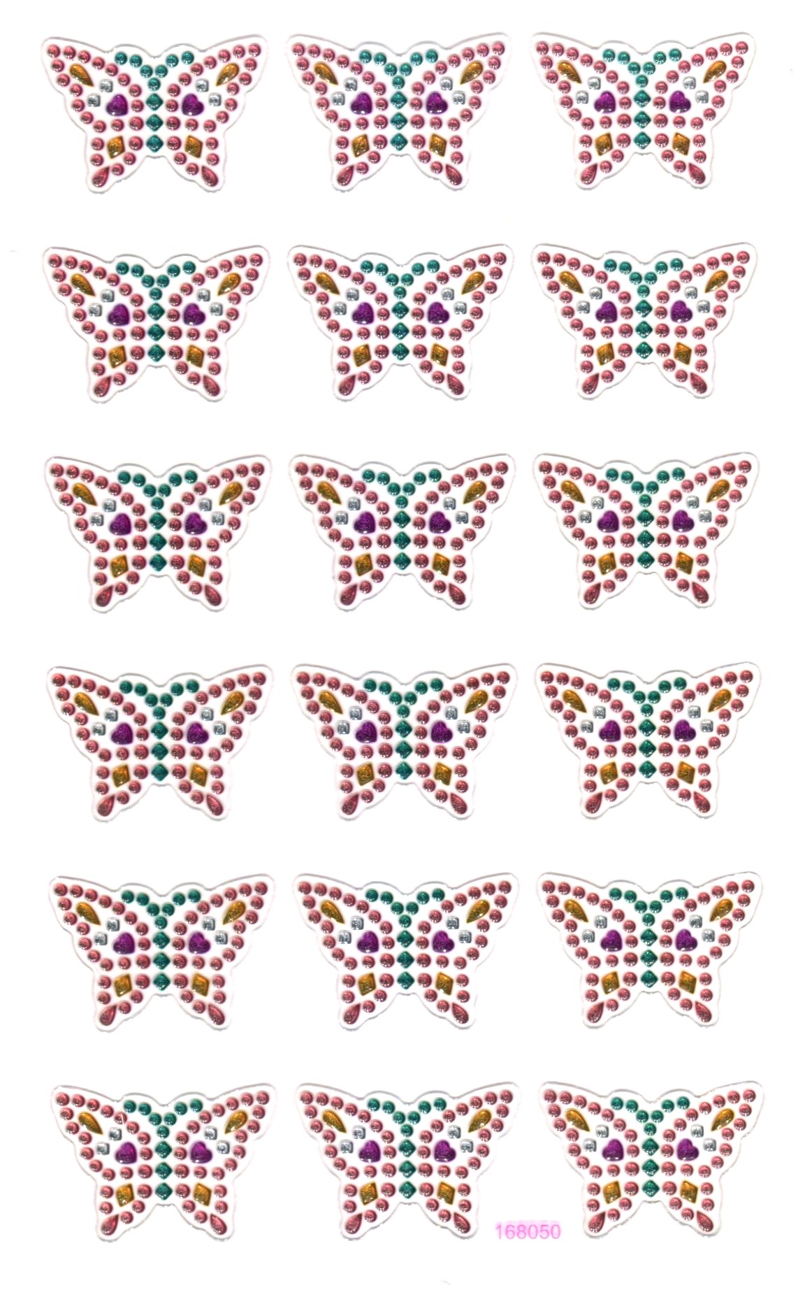 CRYSTAL STICKERS BUTTERFLIES 10PCS