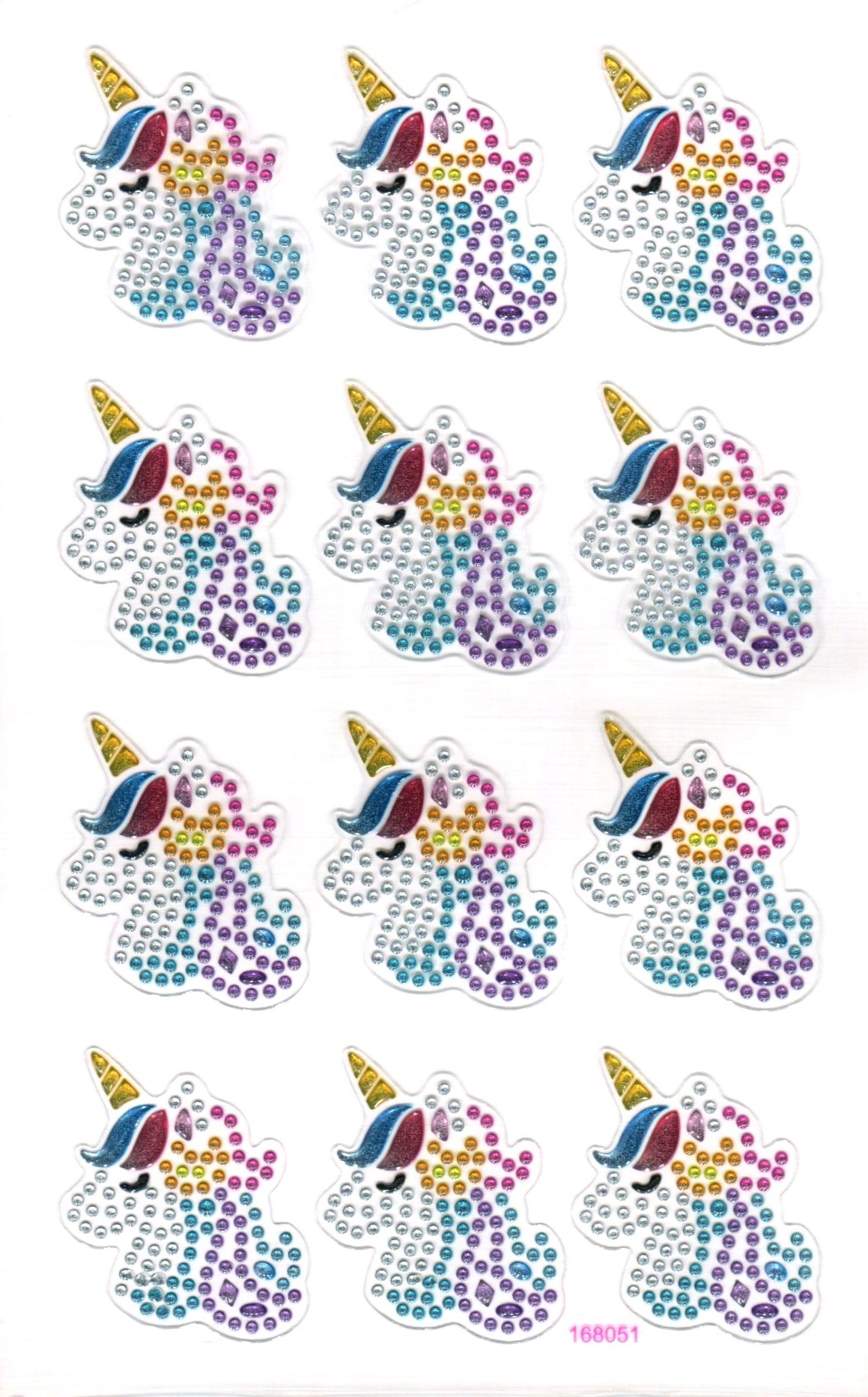 CRYSTAL STICKERS UNICORNS 10PCS