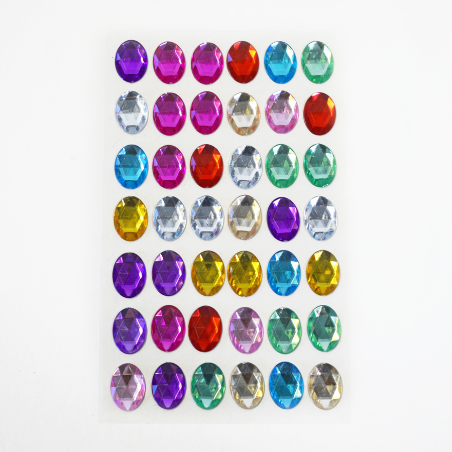 OVAL LARGE GEMS ASST COLS 42PCS PK10 Oval