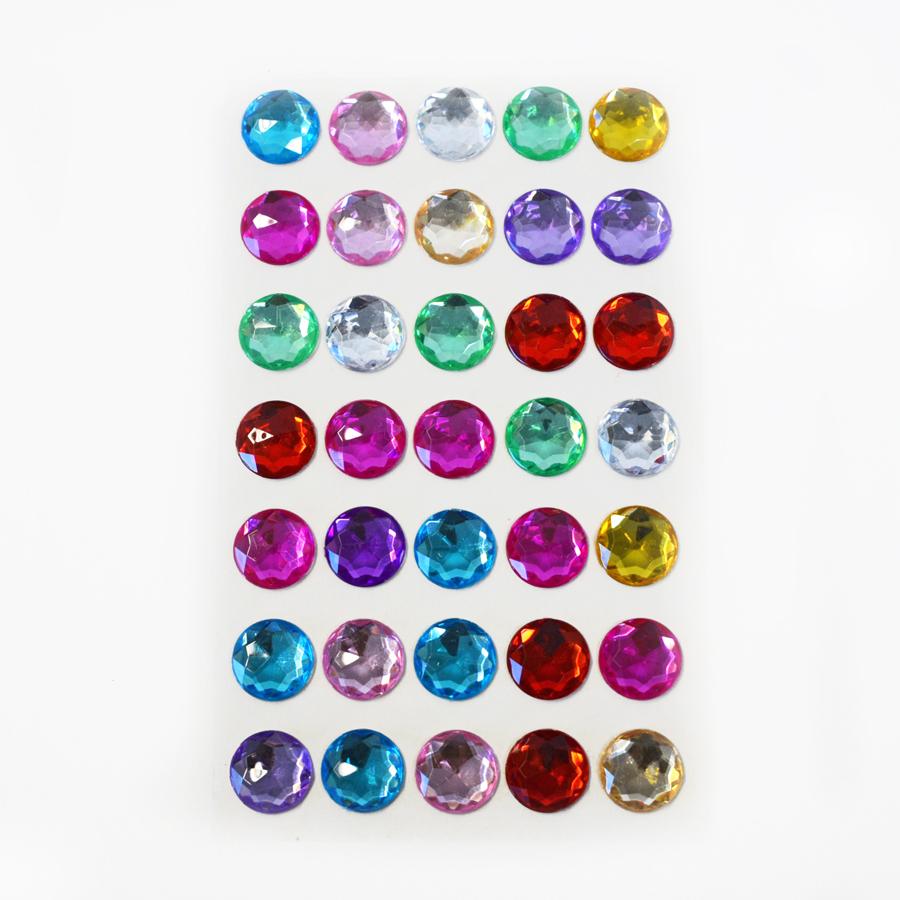 ROUND LARGE GEMS ASST COLS 35PCS PK10 Round