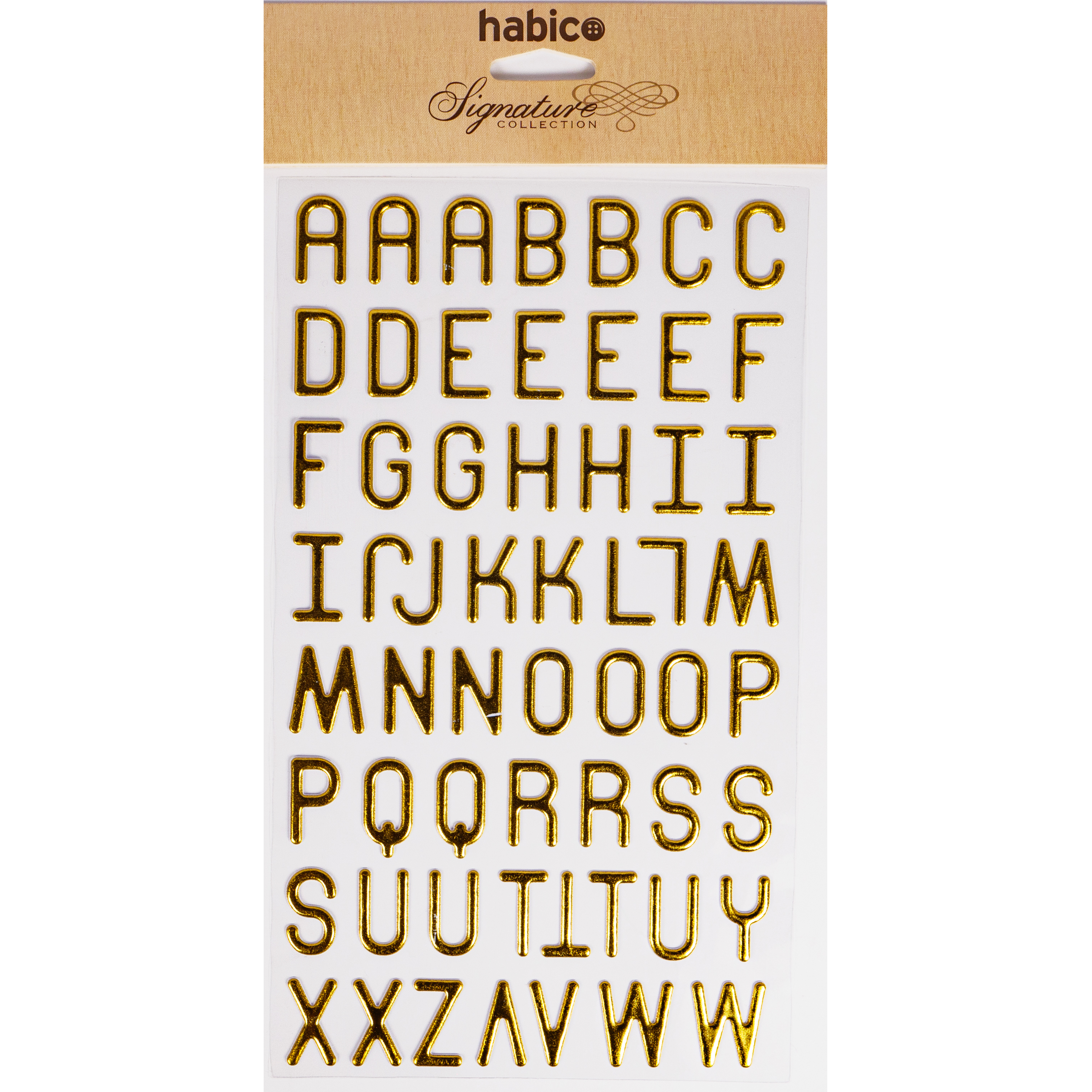 METALLIC ALPHABET FOAM STICKER SHEET GOLD Gold