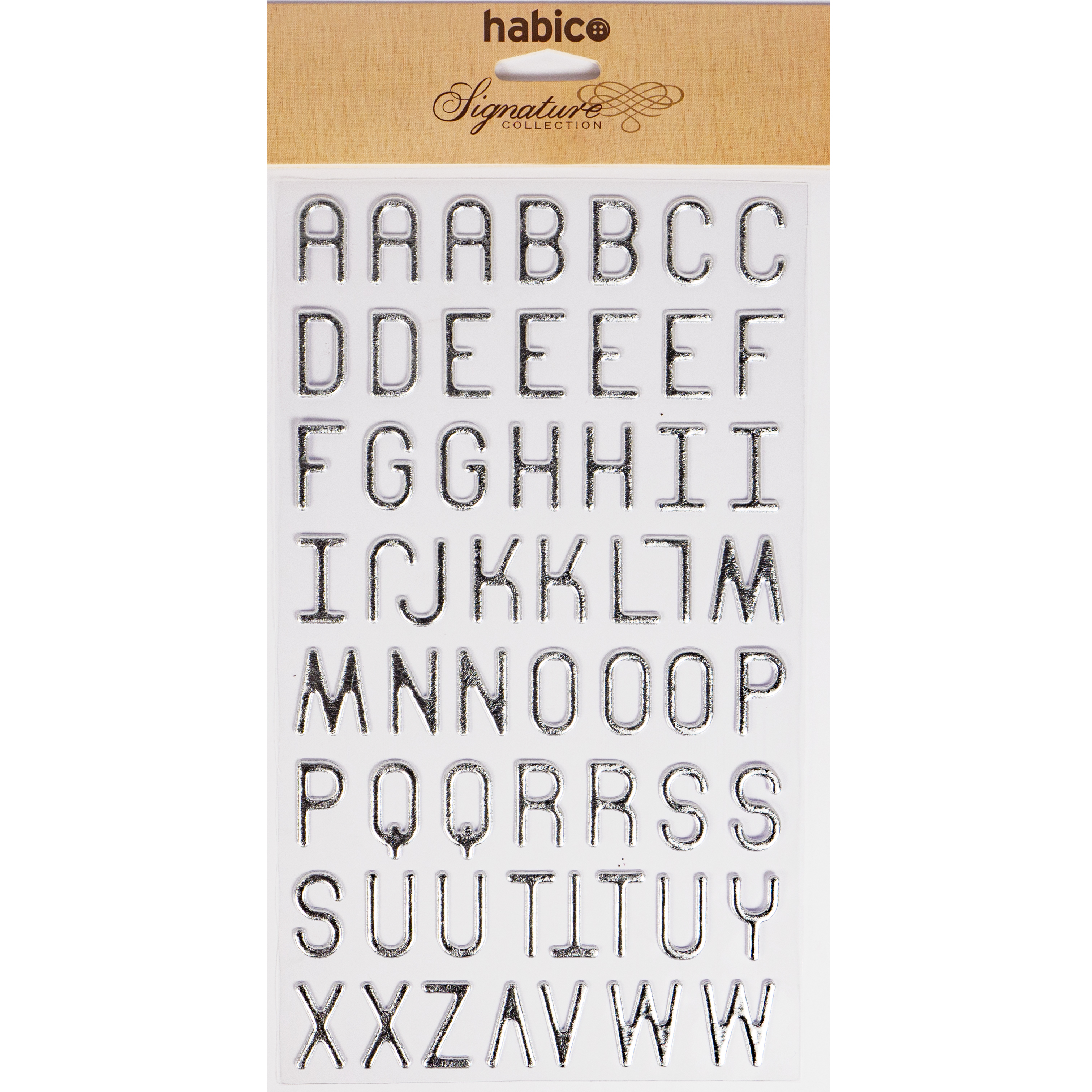 METALLIC ALPHABET FOAM STICKER SHEET SILVE Silver