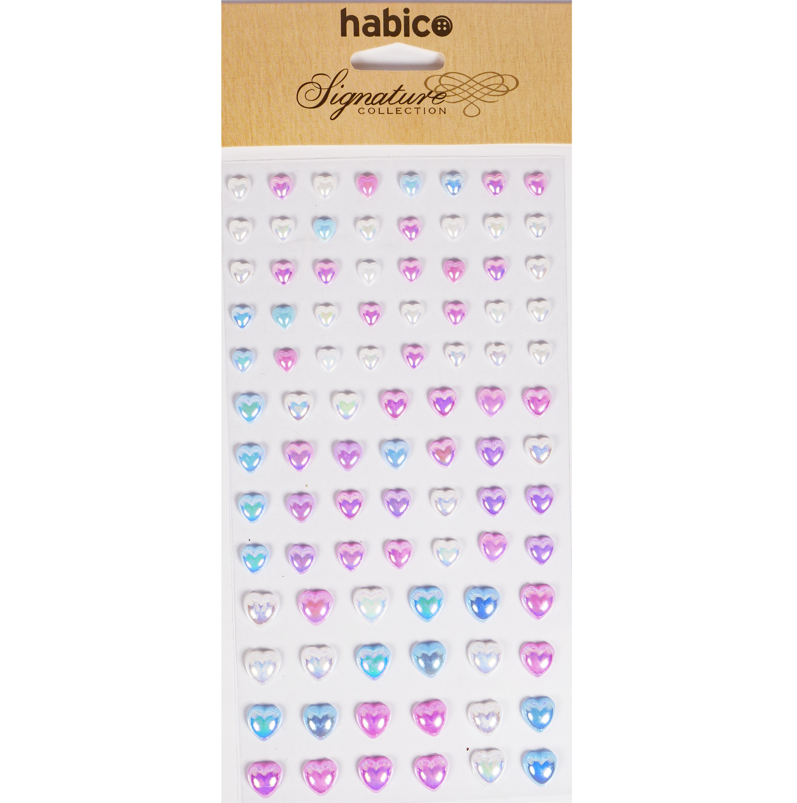 PEARL HEART STICKER SHEET 92PCS