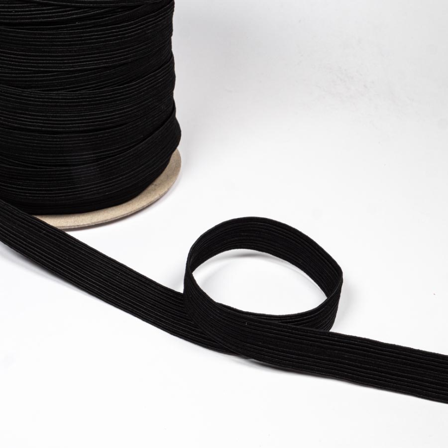 Polyprop Elastic Black  3/4"(75 mtr cards)