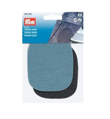 PATCHES DENIM IRON/SEW 9X8CM LT&DK BLUE 929290