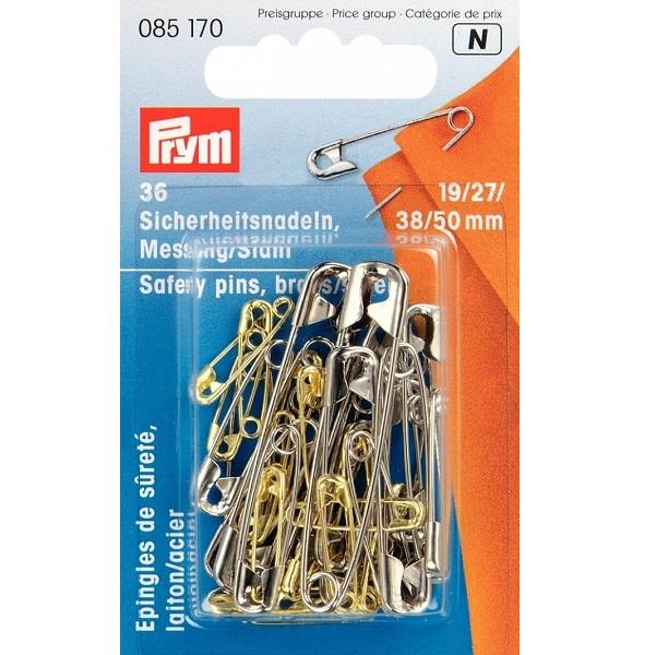 SAFETY PINS STEEL 19-50M M ASSTD 085170