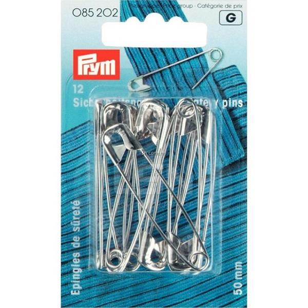 SAFETY PINS W'COIL NO. 3 SILVER  50MM 085202