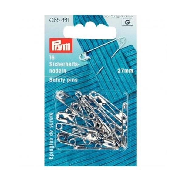 SAFETY PINS WITH COIL NO. 0 SILVER  27MM 085441